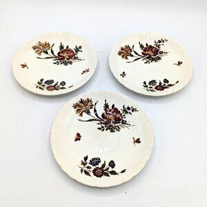 Vintage Wedgwood China Robert Sprays Porcelain Garden Floral Saucers Set of 3